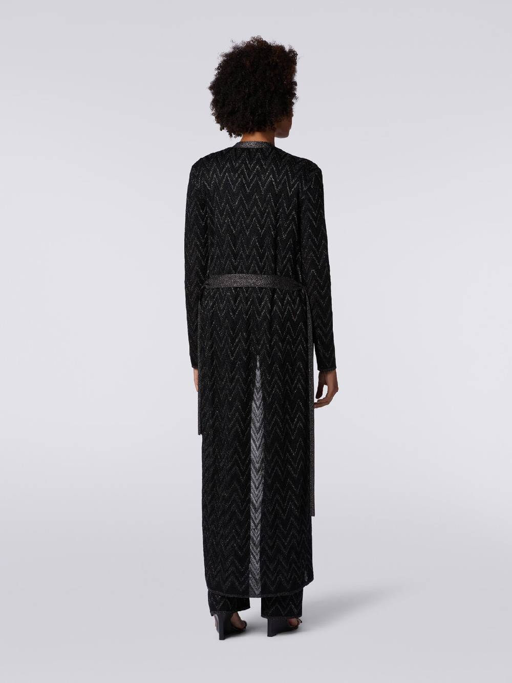Missoni Cardigan lungo in maglia chevron con lurex Shopping Online