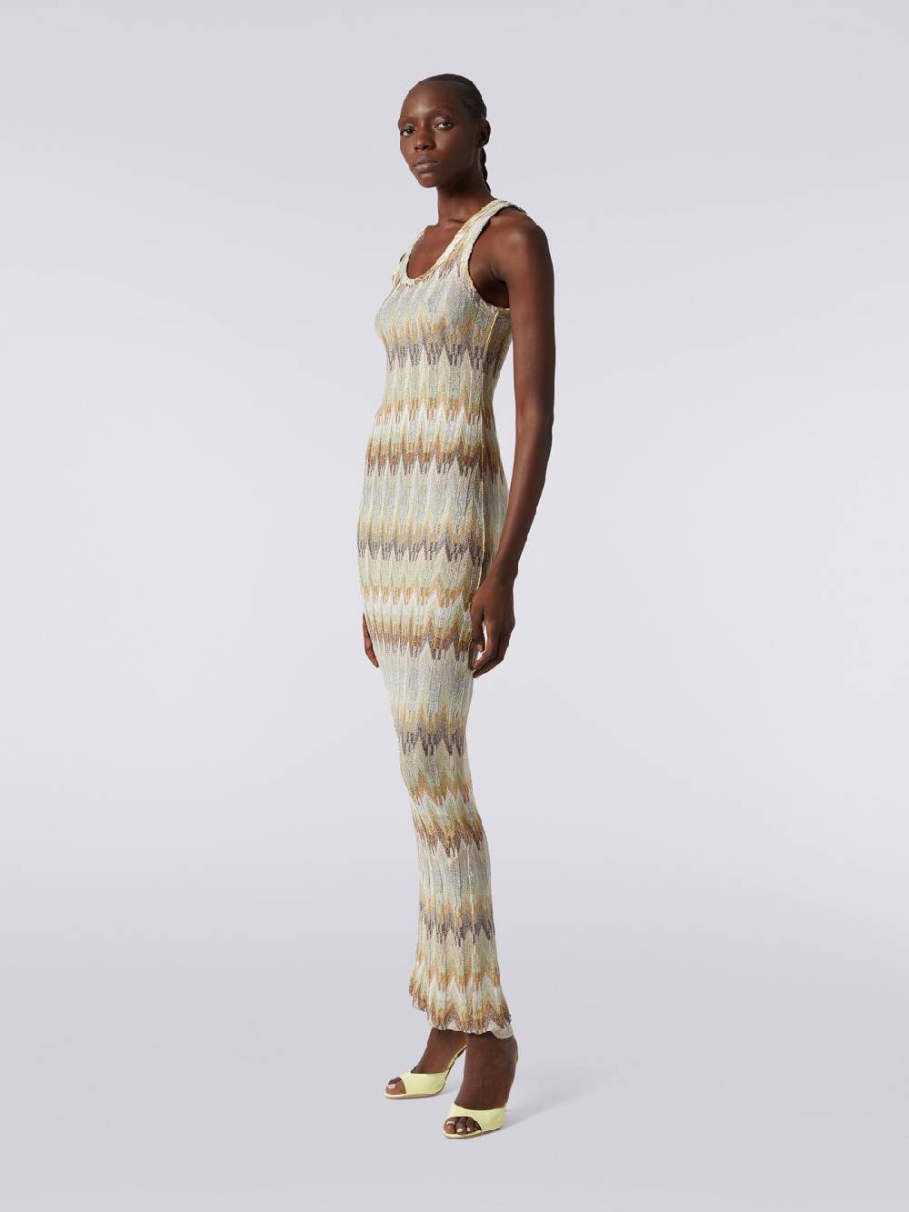 Missoni Abito lungo smanicato in viscosa zig zag con lurex Affare Del Giorno