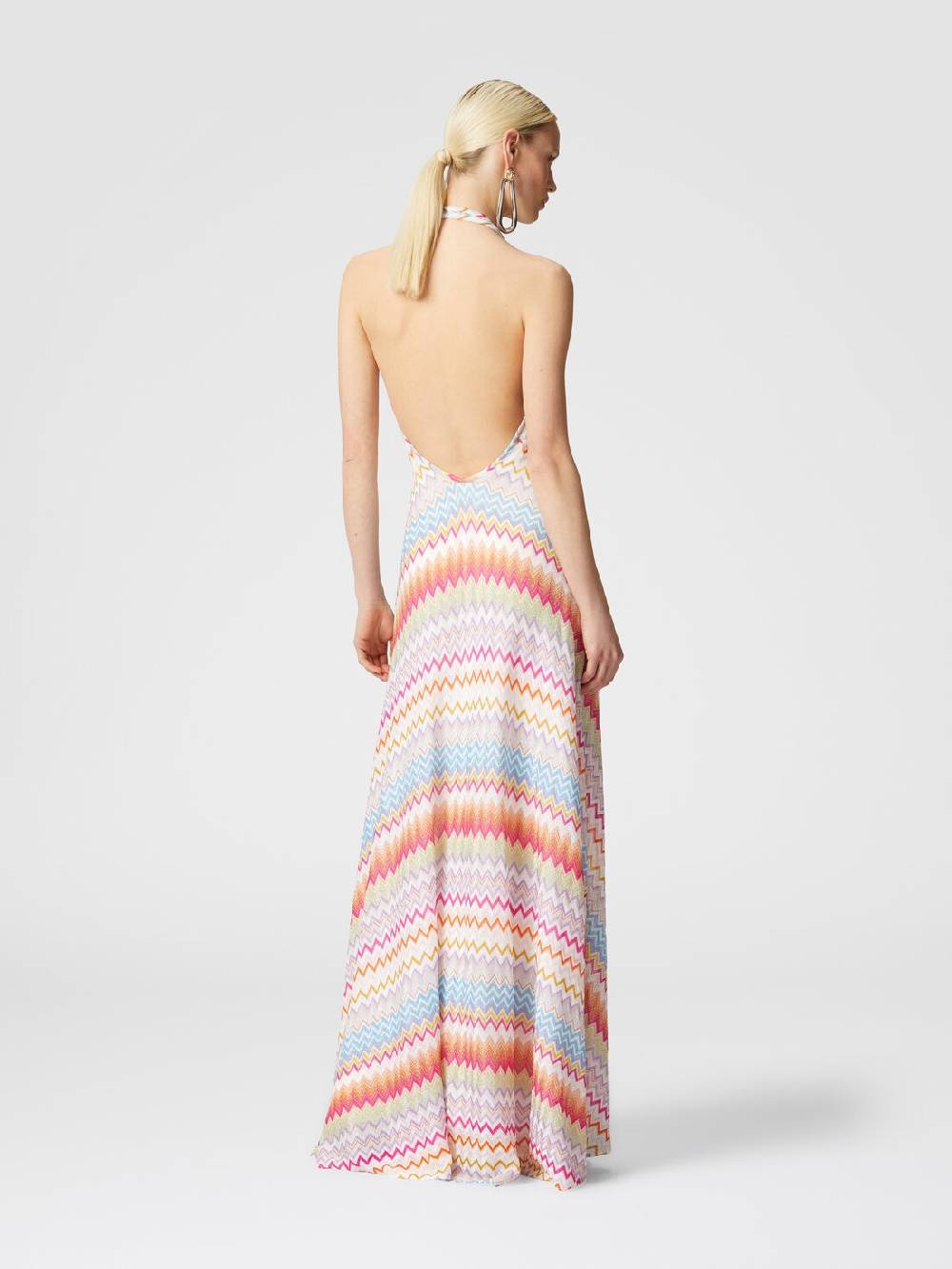 Missoni Abito lungo in viscosa zig zag con lurex Prezzo Ridotto