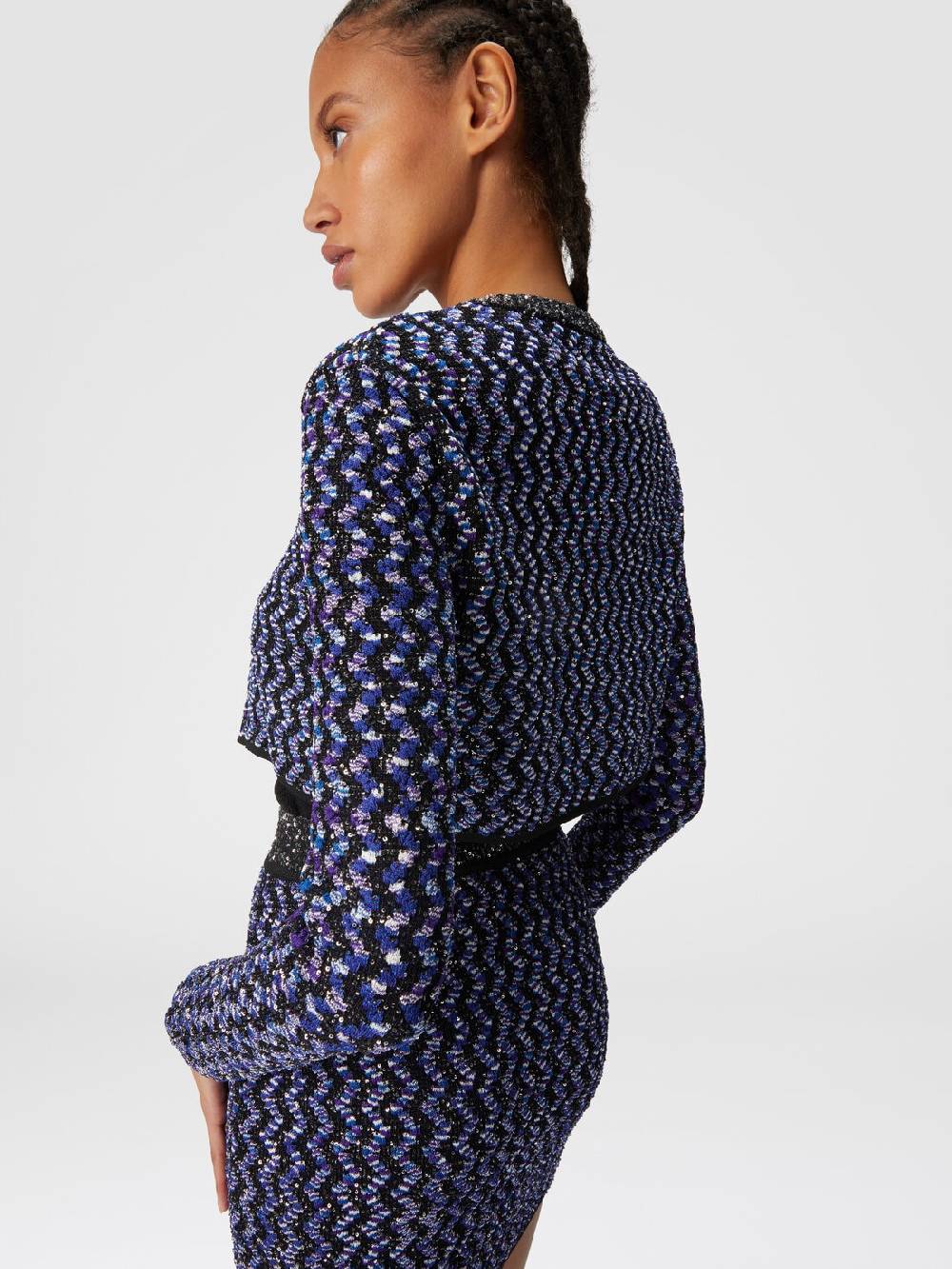 Missoni Cardigan zig zag goffrato con paillettes Sottocosto