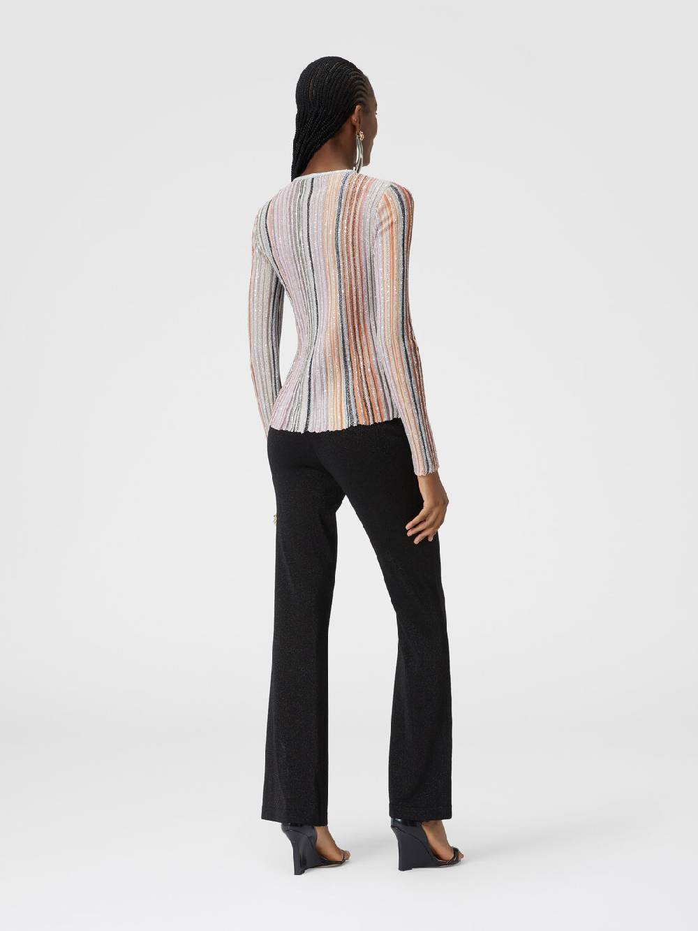 Missoni Pantaloni dritti in viscosa effetto glitter Presa