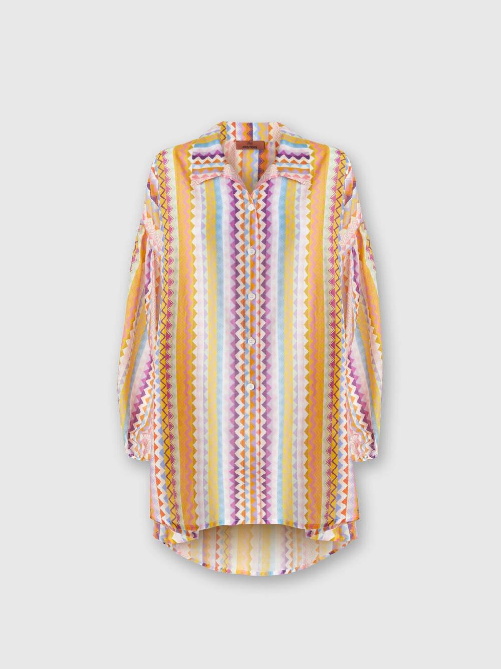 Missoni Blusa oversize in seta e cotone stampa zig zag Sconto