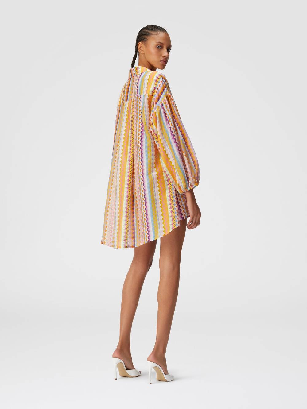 Missoni Blusa oversize in seta e cotone stampa zig zag Sconto