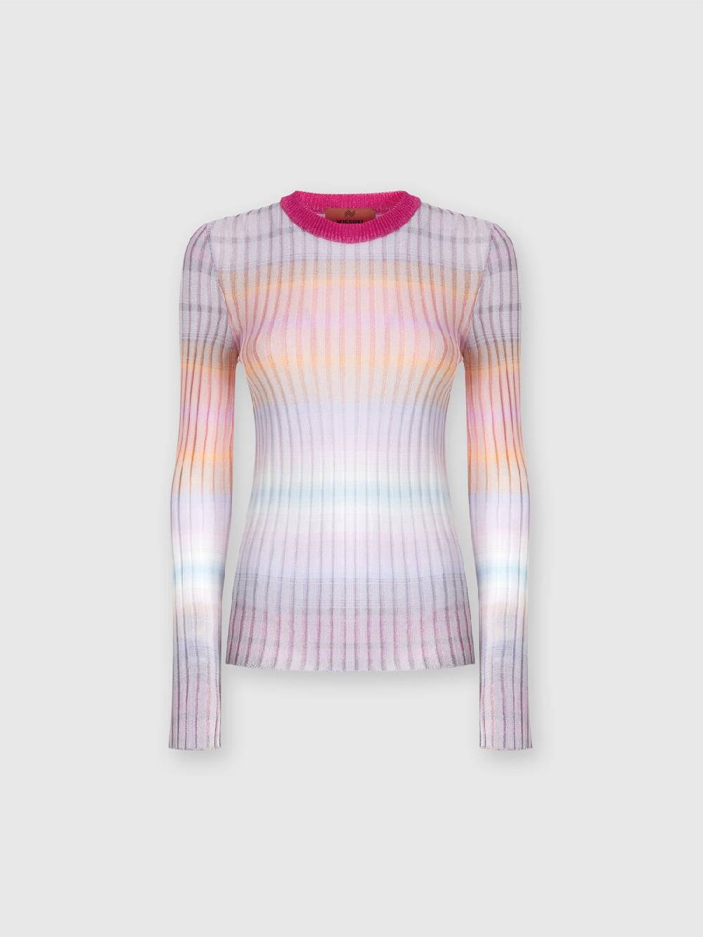 Missoni Maglia girocollo a coste con colletto a contrasto Offerta