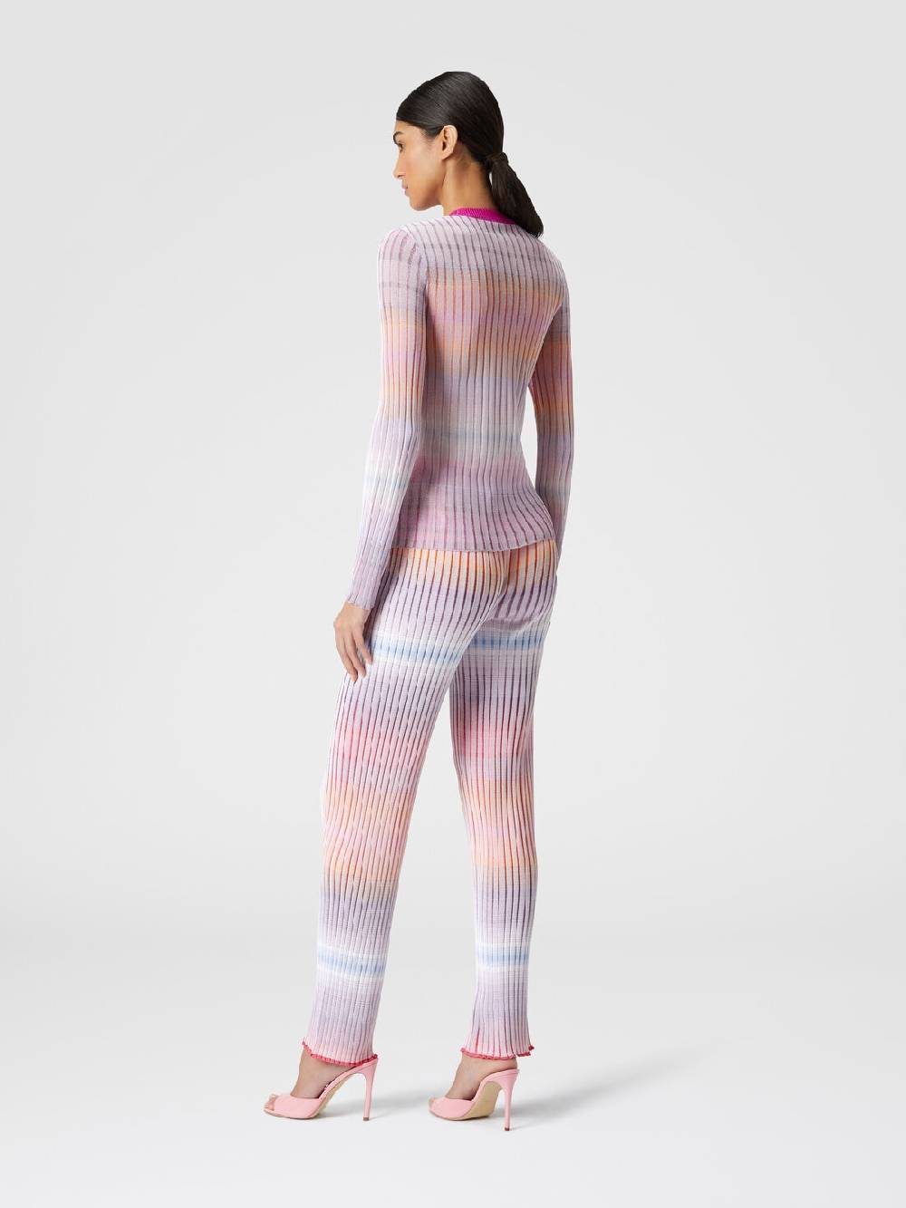 Missoni Pantaloni dritti in viscosa a coste Economico
