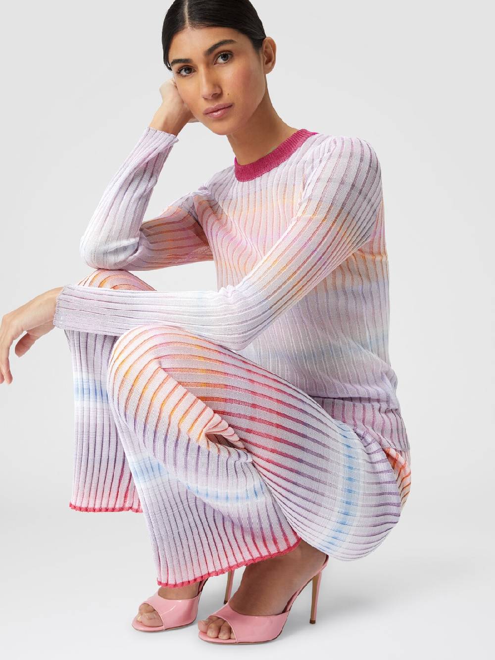 Missoni Pantaloni dritti in viscosa a coste Economico