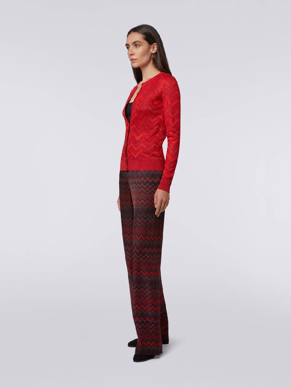 Missoni Cardigan in maglia zig zag tonale con lurex In Vendita