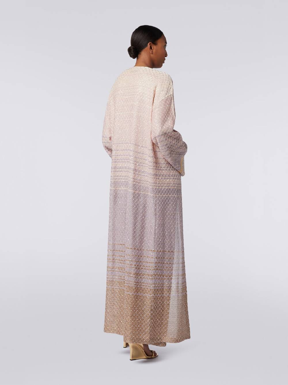 Missoni Cardigan lungo in maglia dégradé con paillettes Saldi