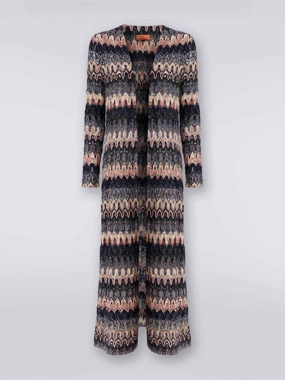 Missoni Cardigan lungo in maglia lamé con motivo a onde effetto pizzo Offerte