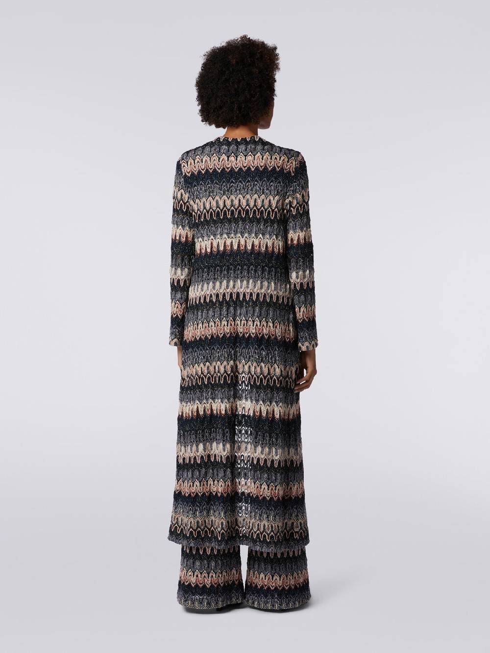 Missoni Cardigan lungo in maglia lamé con motivo a onde effetto pizzo Offerte