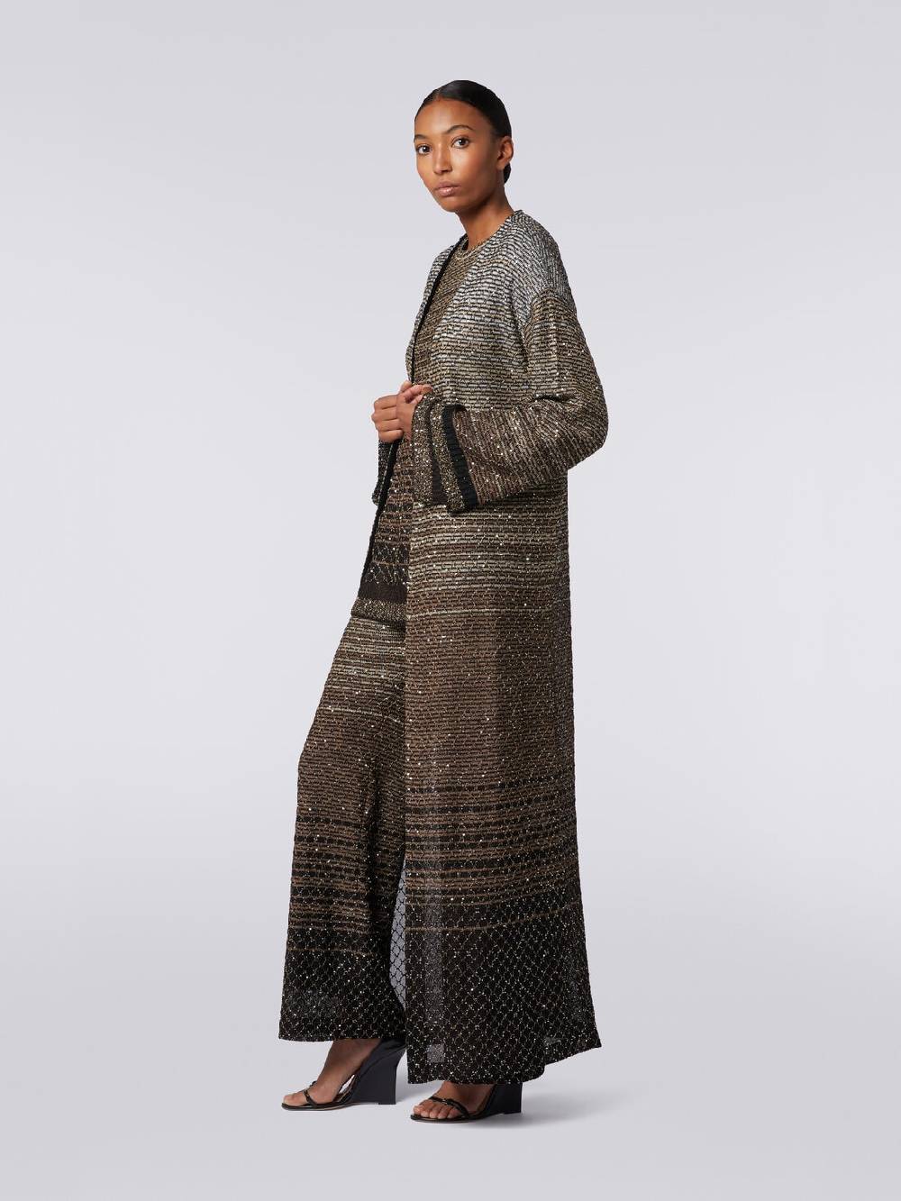 Missoni Cardigan lungo in maglia dégradé con paillettes Hotsell