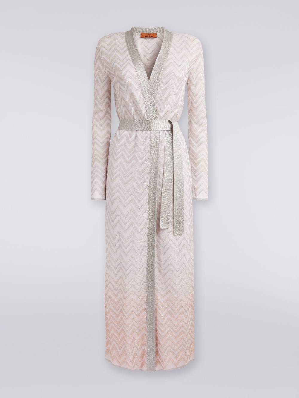 Missoni Cardigan lungo in maglia chevron con lurex Vendita Calda