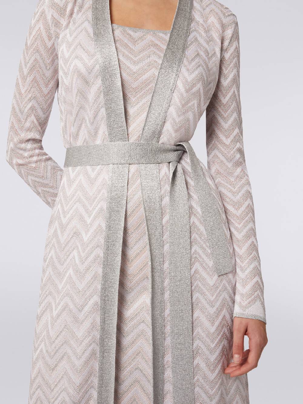 Missoni Cardigan lungo in maglia chevron con lurex Vendita Calda