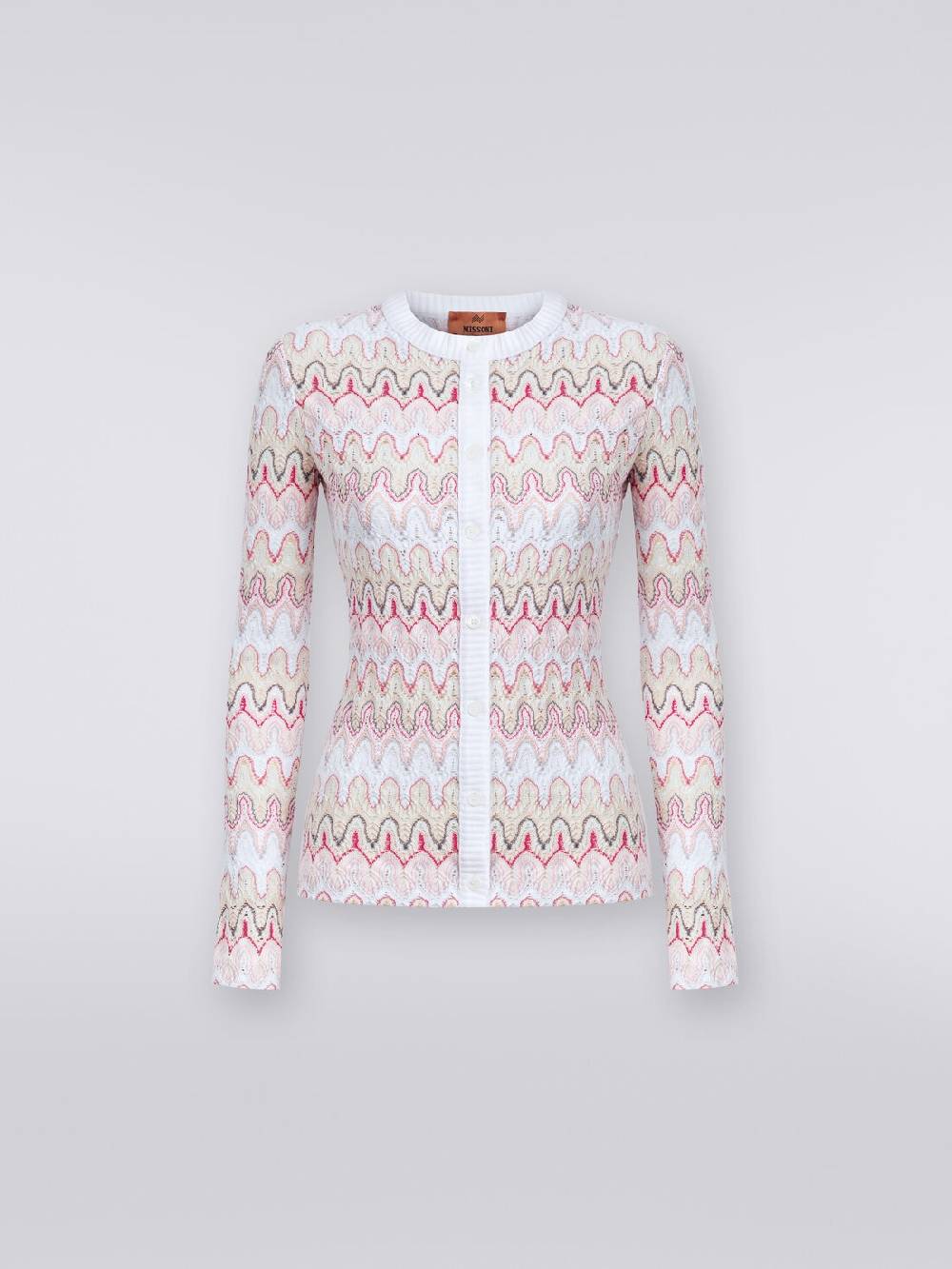 Missoni Cardigan in maglia con profili a contrasto e motivo a onde Saldi Di Fabbrica