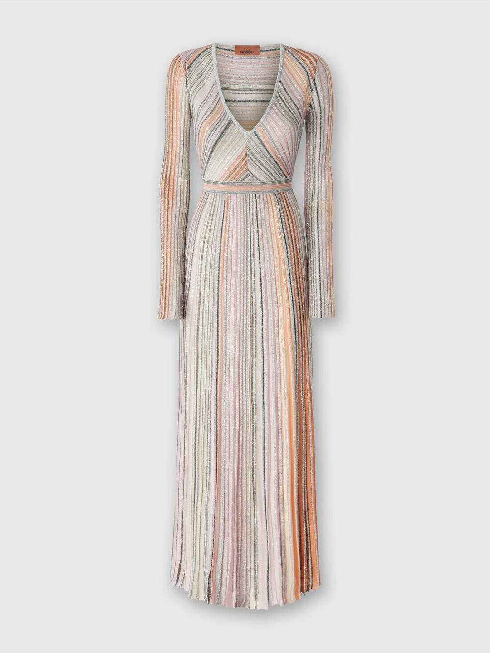Missoni Abito lungo in maglia plissée lamé Vendite Flash