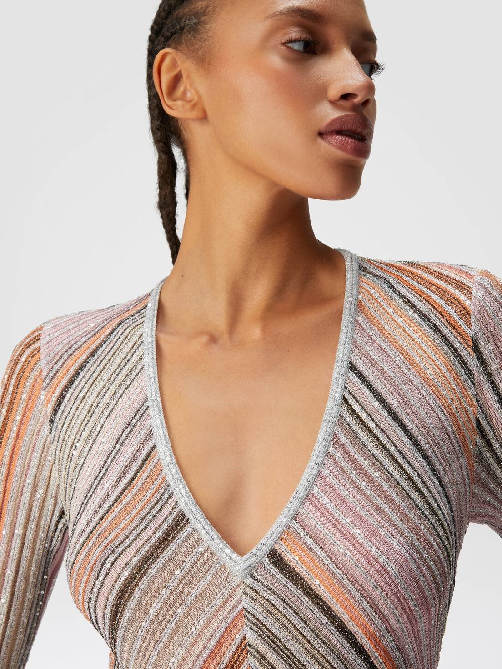 Missoni Abito lungo in maglia plissée lamé Vendite Flash