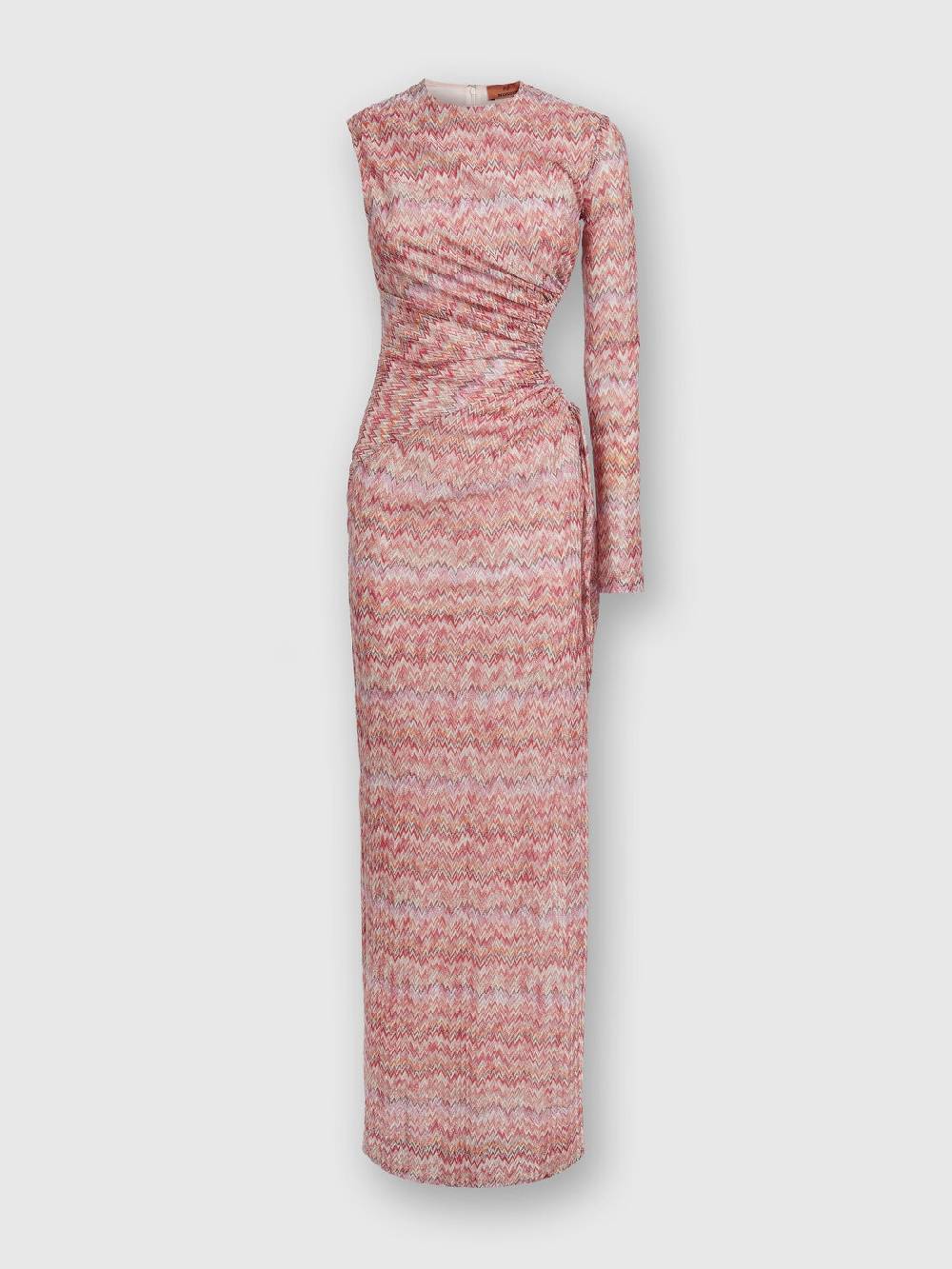 Missoni Abito lungo monospalla con dettaglio cut-out e spacco Nuova