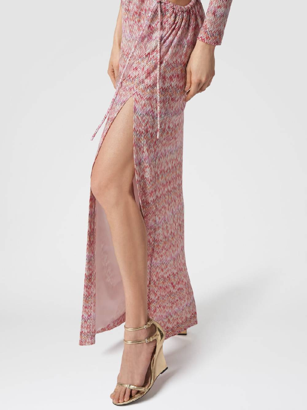 Missoni Abito lungo monospalla con dettaglio cut-out e spacco Nuova