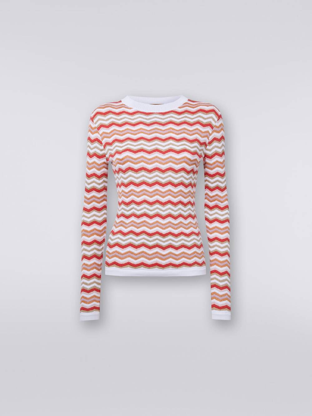 Missoni Pullover girocollo in cotone e viscosa zig zag Smaltimento dello stoccaggio