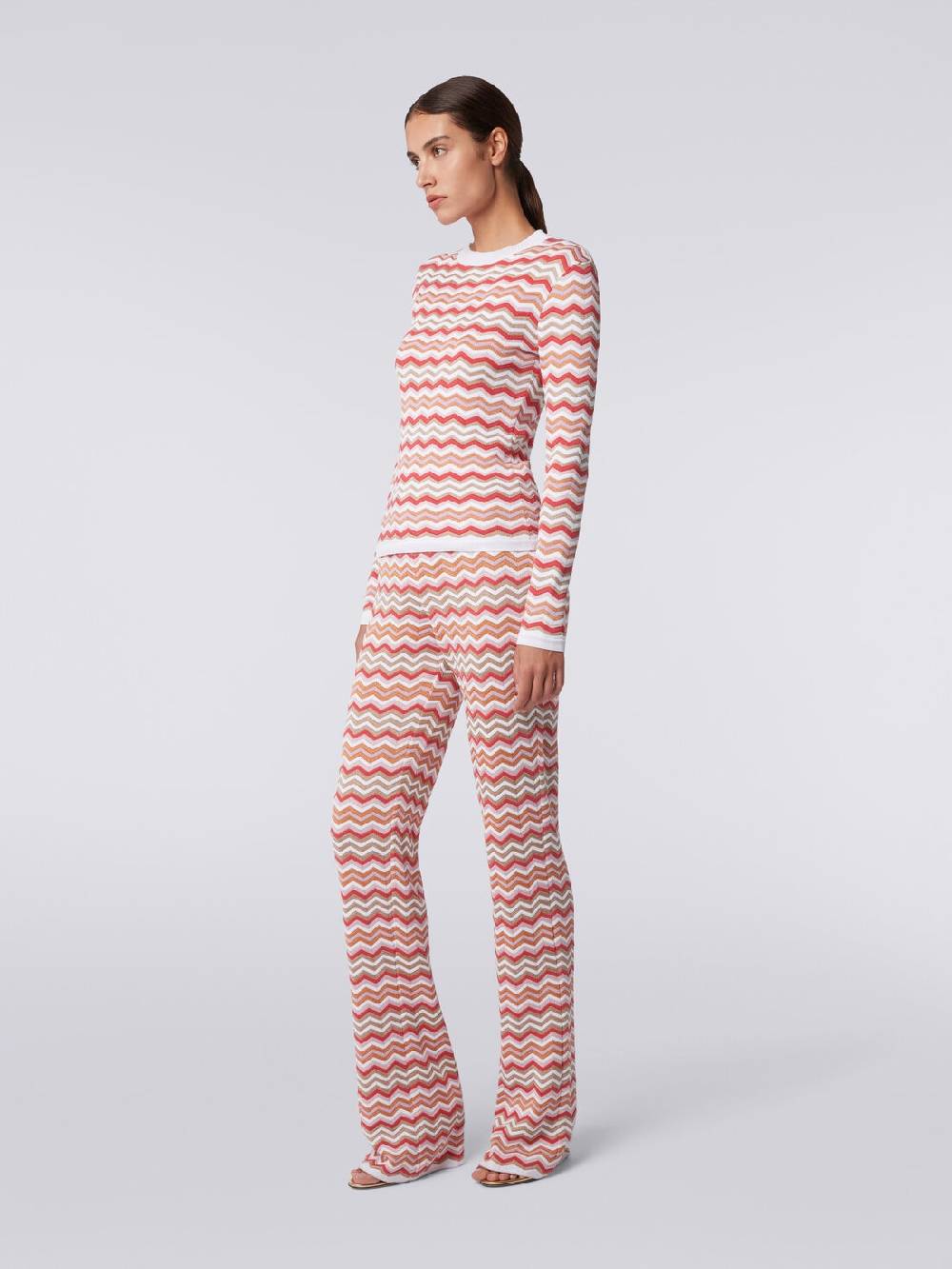 Missoni Pullover girocollo in cotone e viscosa zig zag Smaltimento dello stoccaggio