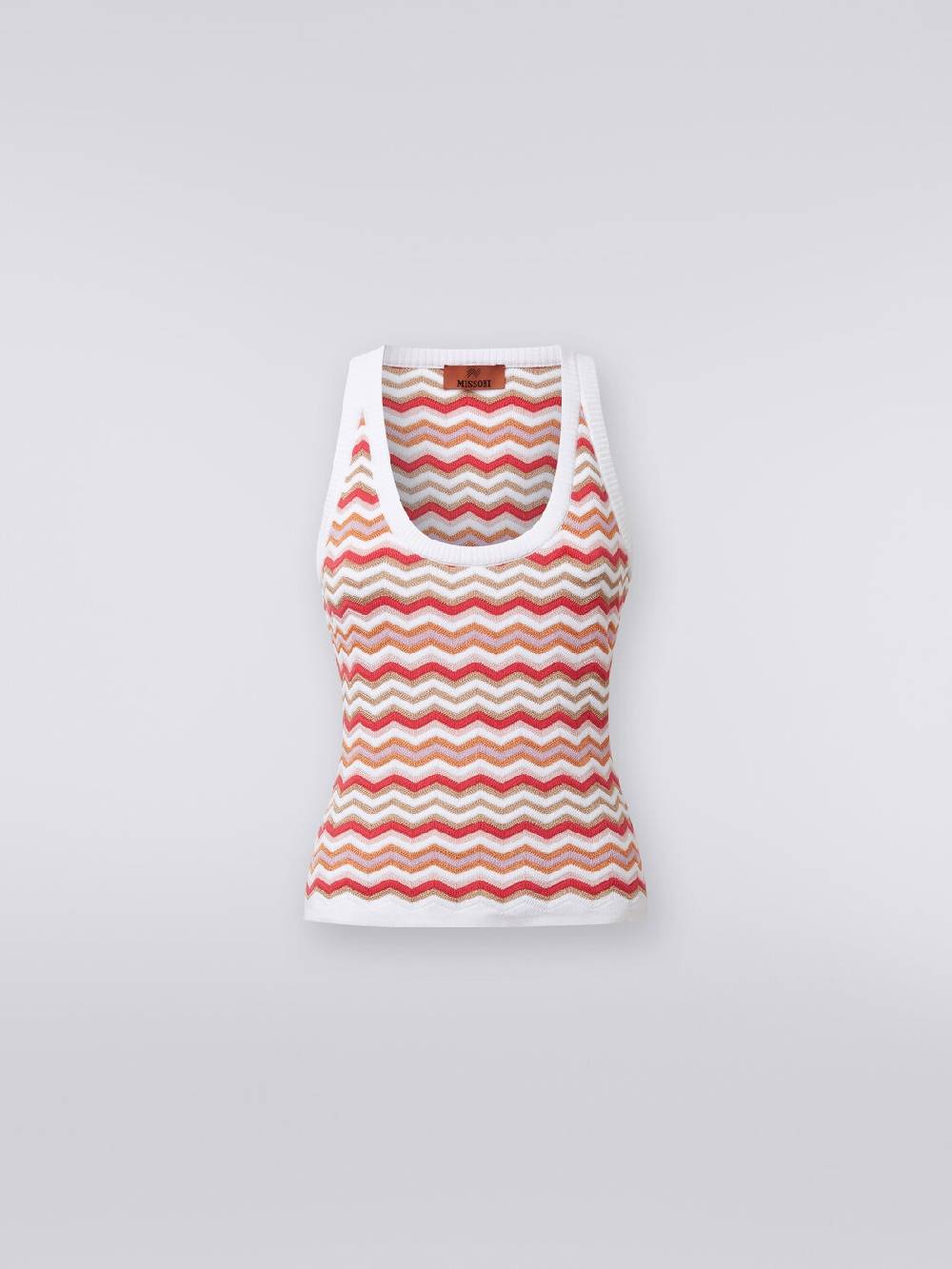 Missoni Canottiera in maglia di cotone e viscosa zig zag 2025