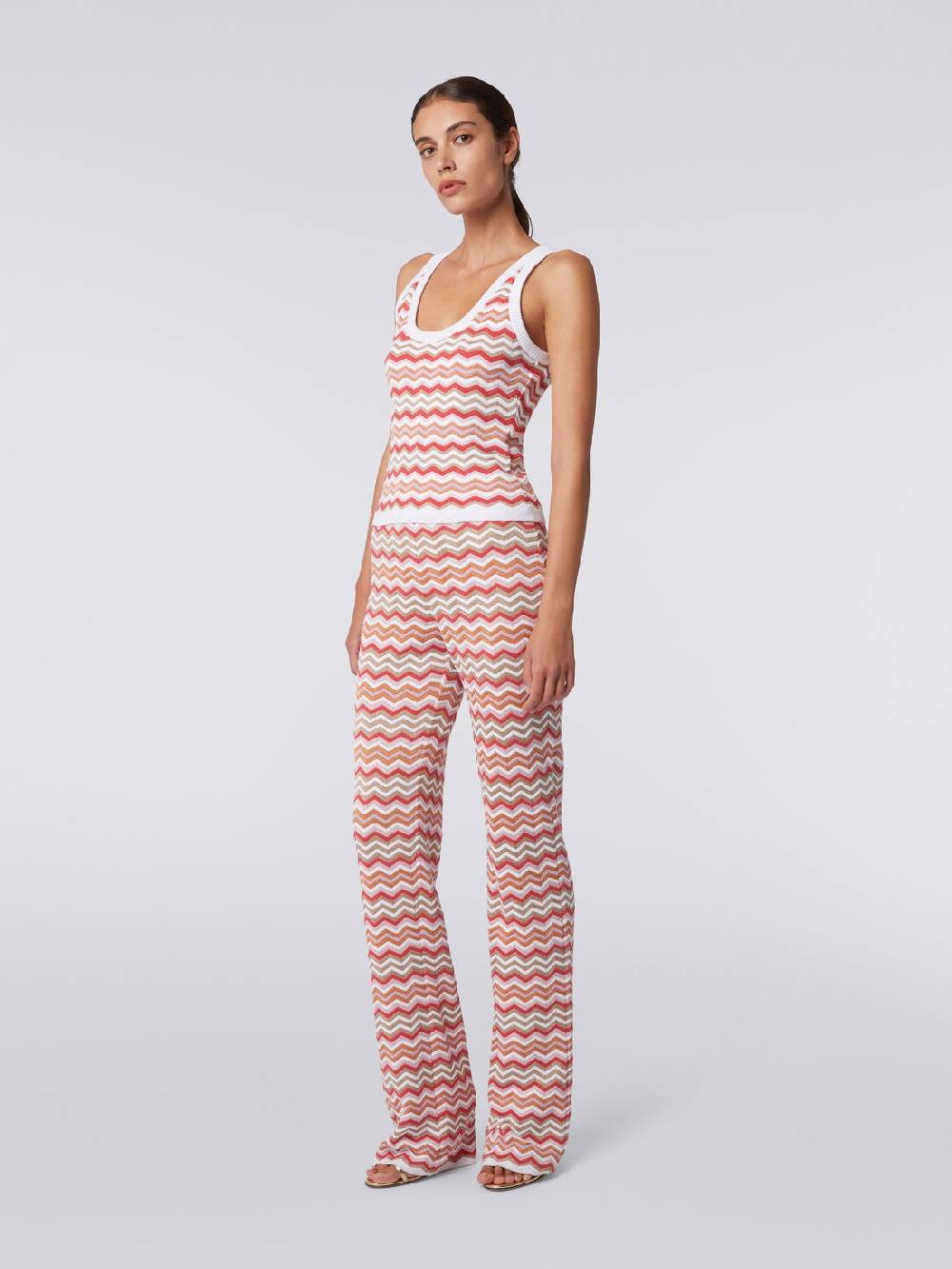 Missoni Canottiera in maglia di cotone e viscosa zig zag 2025