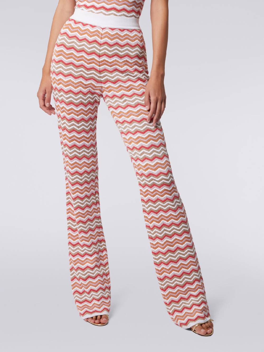 Missoni Pantaloni in maglia di cotone e viscosa zig zag Italy