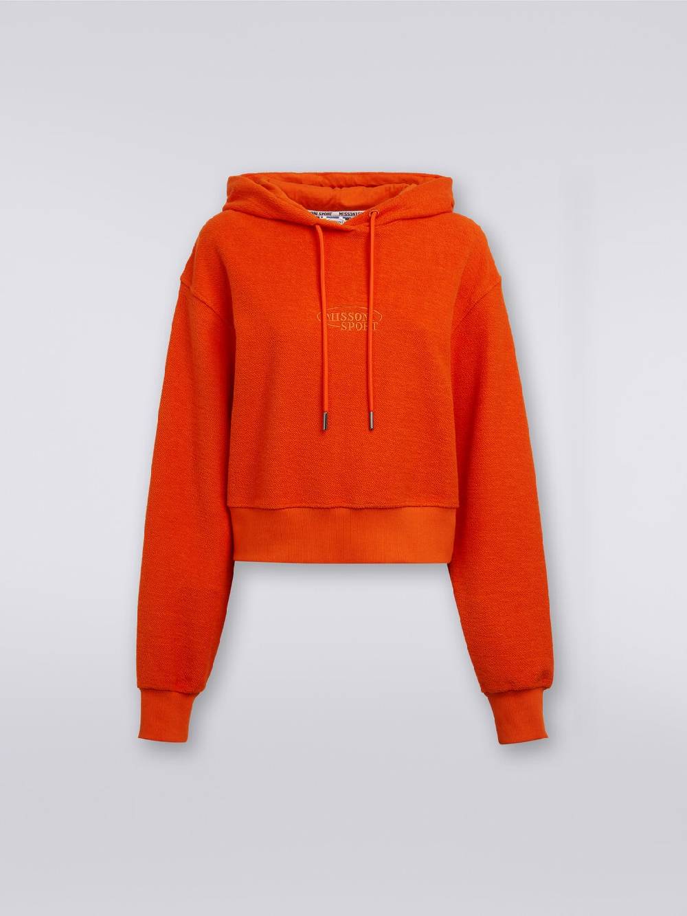 Missoni Felpa garzata crop con cappuccio e logo Nuovo