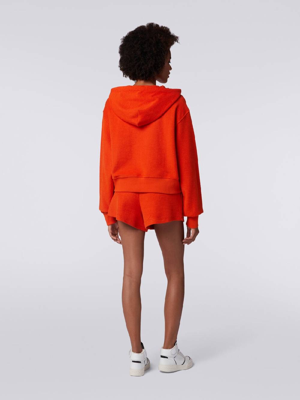 Missoni Felpa garzata crop con cappuccio e logo Nuovo