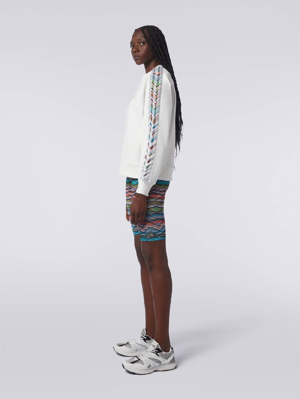 Missoni Felpa girocollo con logo e dettagli in maglia Promozione