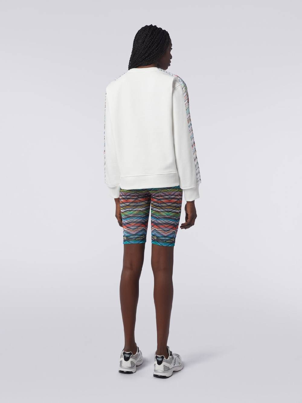 Missoni Felpa girocollo con logo e dettagli in maglia Promozione