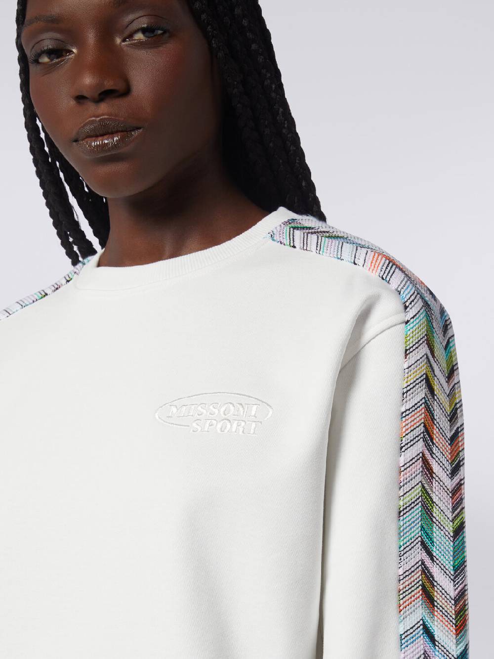 Missoni Felpa girocollo con logo e dettagli in maglia Promozione