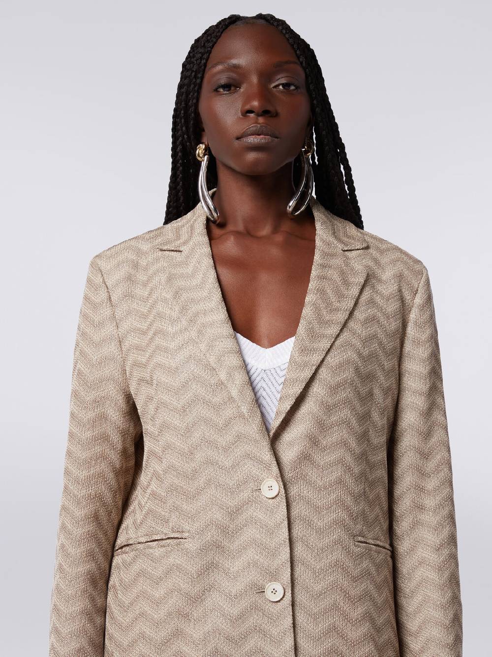 Missoni Blazer monopetto in cotone chevron Pezzi Unici