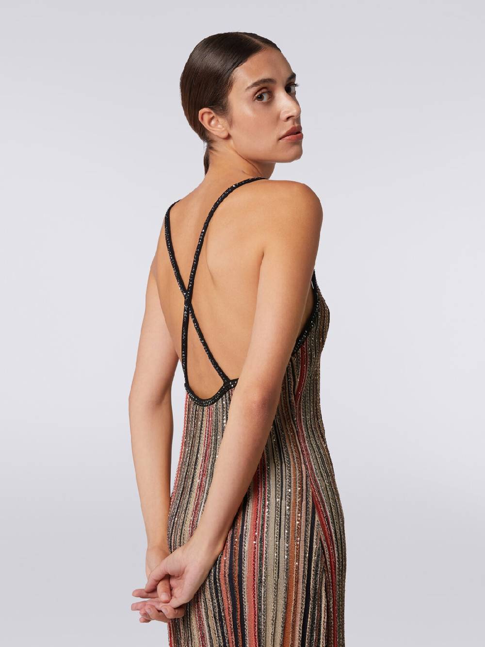 Missoni Mini-abito in maglia a righe verticali con paillettes Acquista Ora
