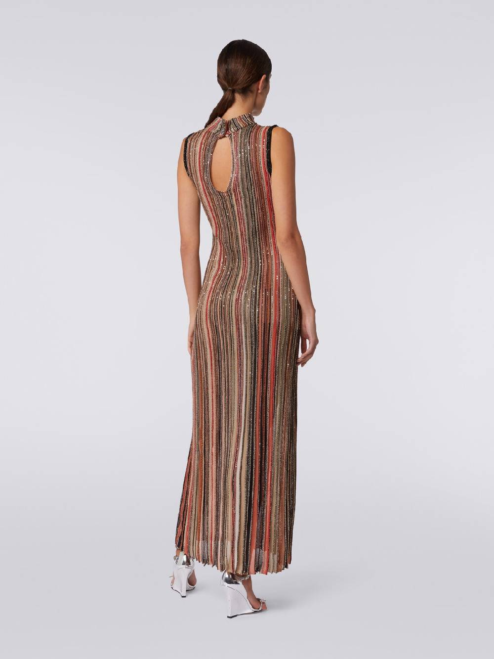 Missoni Abito lungo in maglia a righe verticali con paillettes Consegna Veloce