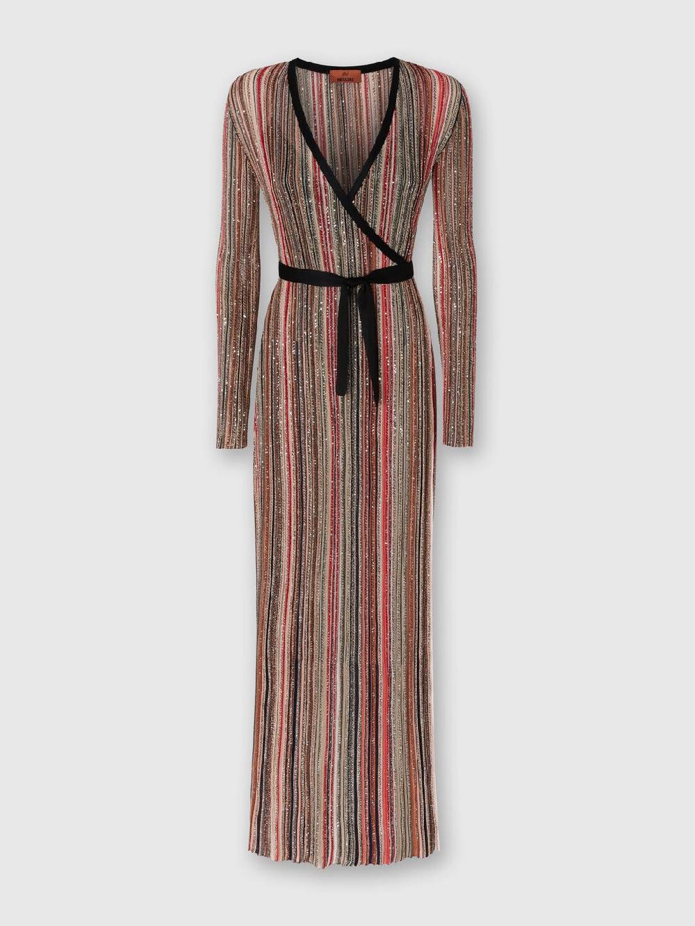 Missoni Abito lungo con chiusura a portafoglio e paillettes Promozione Limitata