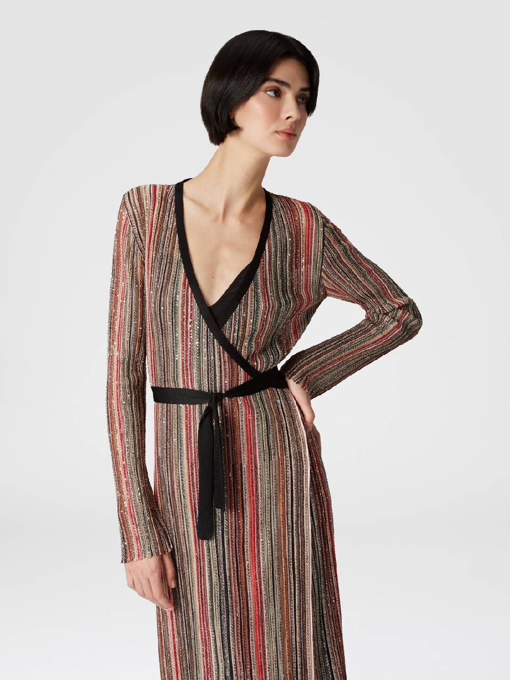Missoni Abito lungo con chiusura a portafoglio e paillettes Promozione Limitata