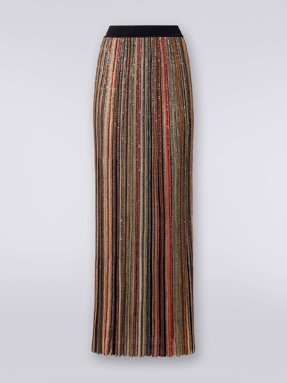 Missoni Gonna lunga plissée a righe verticali con paillettes Fino Al -60%
