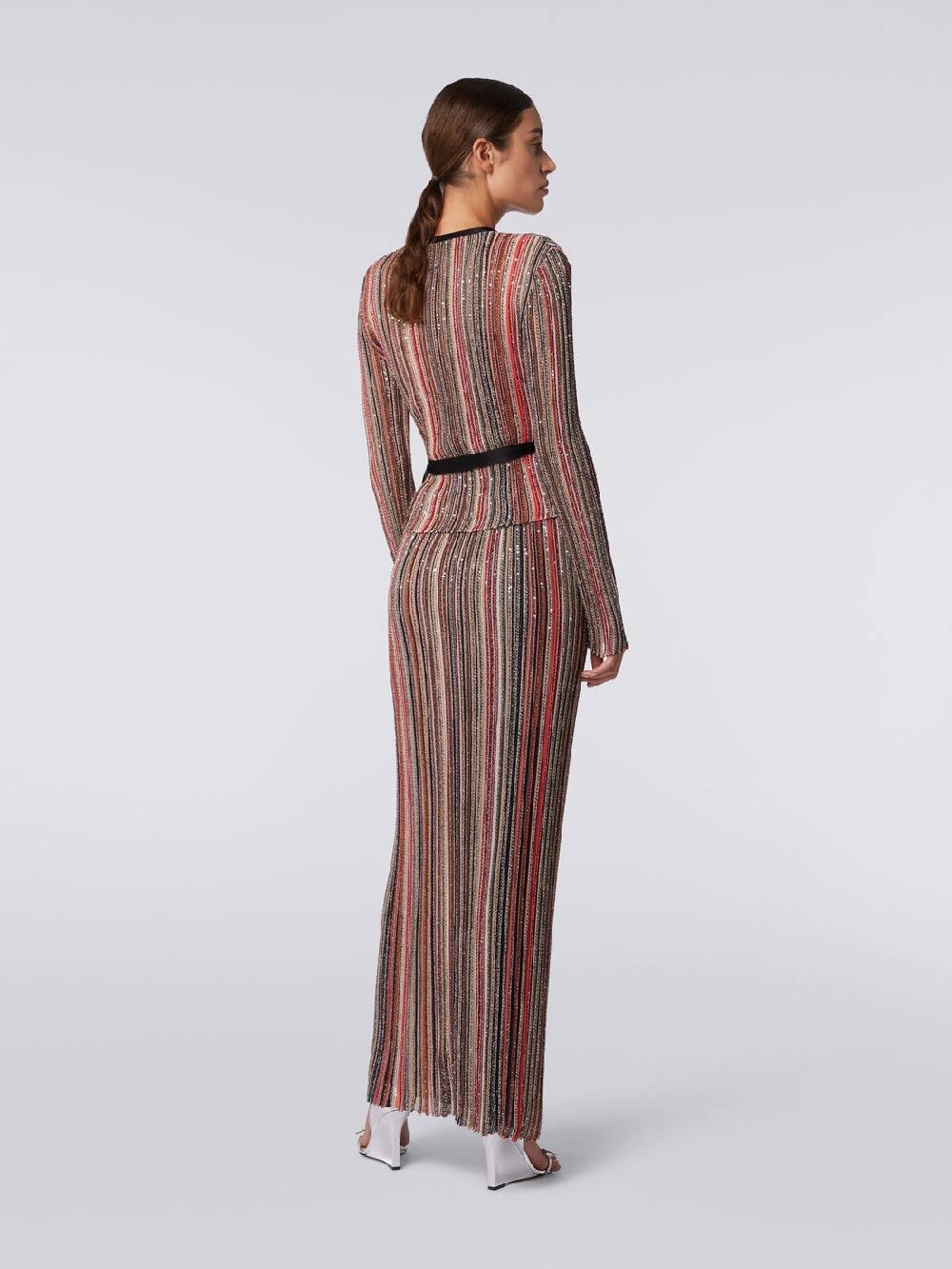Missoni Gonna lunga plissée a righe verticali con paillettes Fino Al -60%