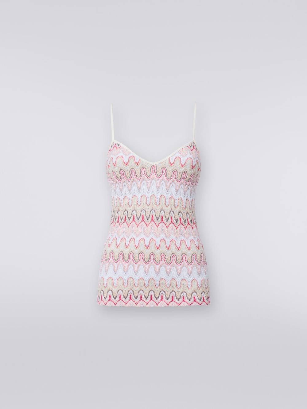 Missoni Top con scollatura a V e spalline in misto viscosa a onde effetto pizzo Affare Del Giorno