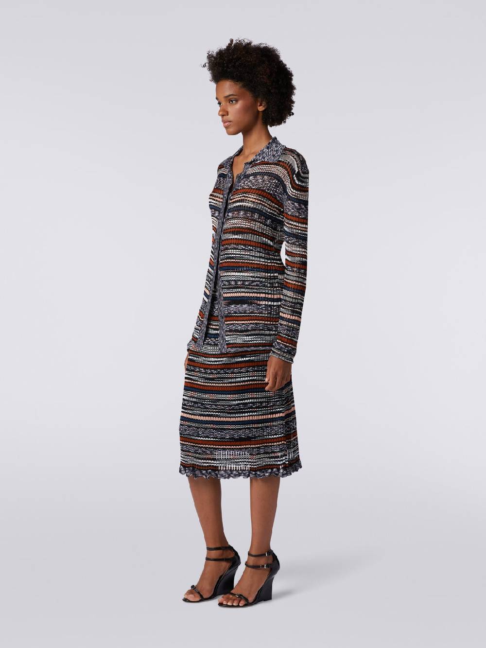 Missoni Gonna midi a costine in viscosa fiammata Prezzo Ridotto