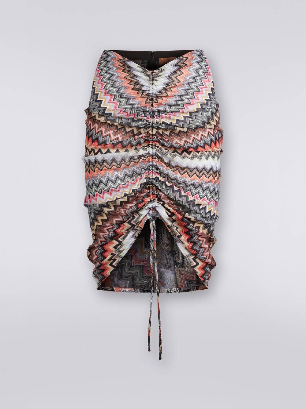 Missoni Gonna midi in cotone e viscosa zig zag con arricciatura Novità