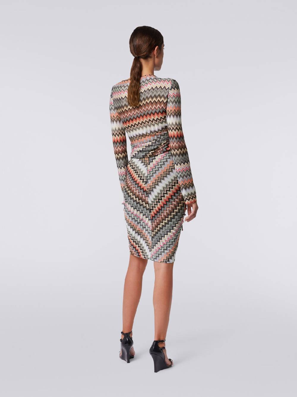 Missoni Gonna midi in cotone e viscosa zig zag con arricciatura Novità