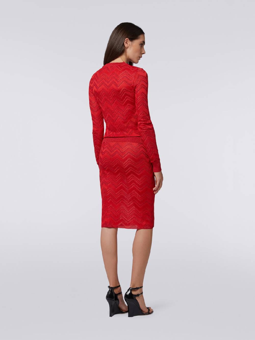 Missoni Gonna longuette in maglia zig zag con lurex Offerta
