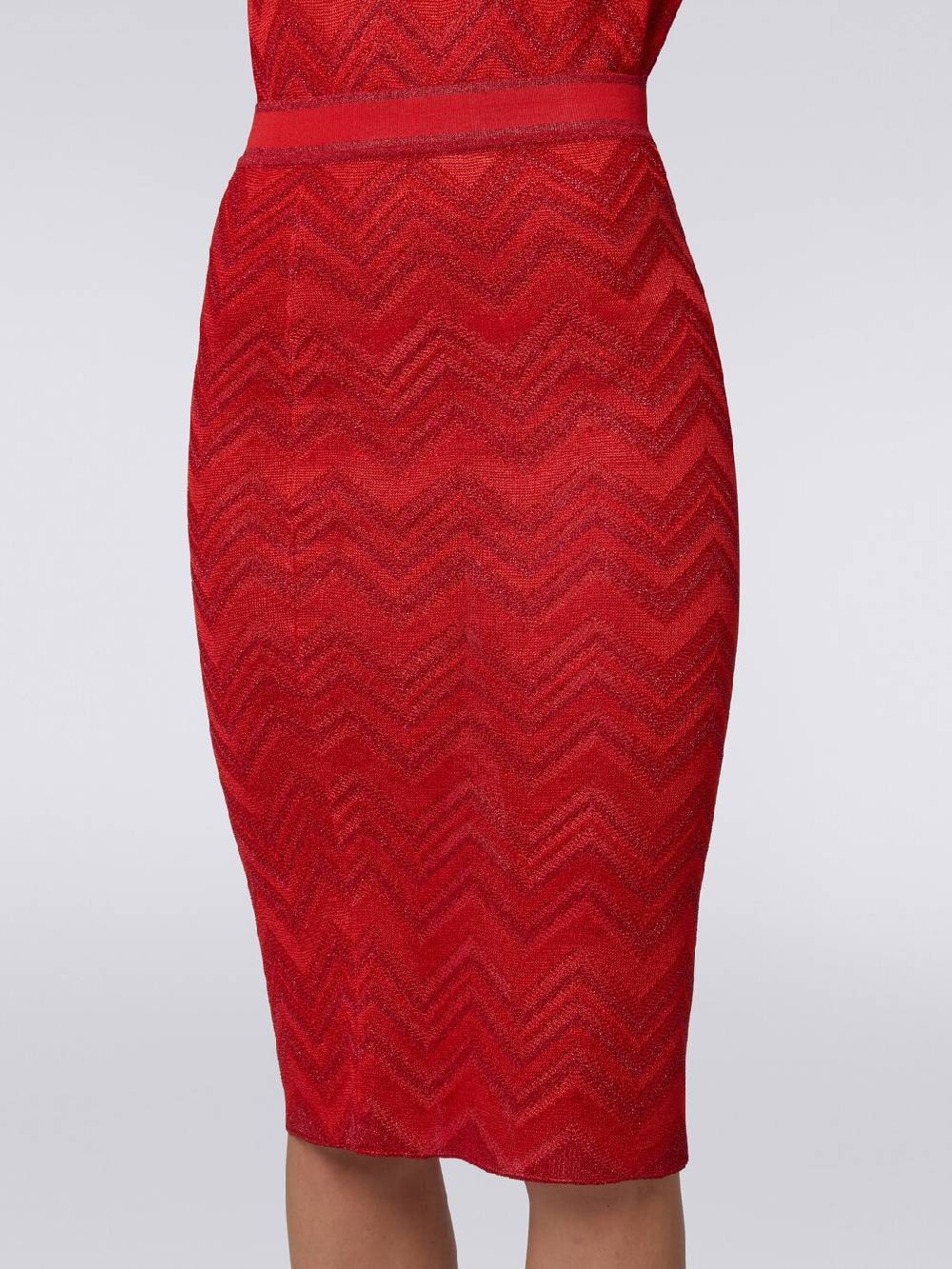 Missoni Gonna longuette in maglia zig zag con lurex Offerta