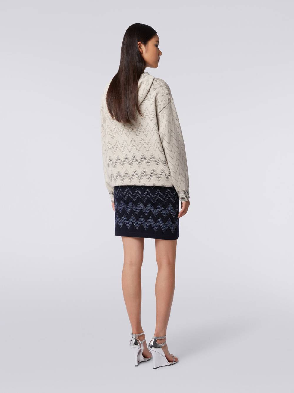 Missoni Minigonna in lana e viscosa zig zag con lurex Promozione temporanea