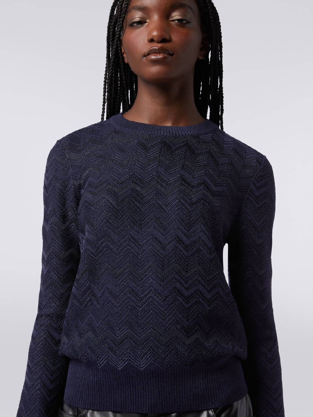 Missoni Pullover girocollo in viscosa e lana chevron Online