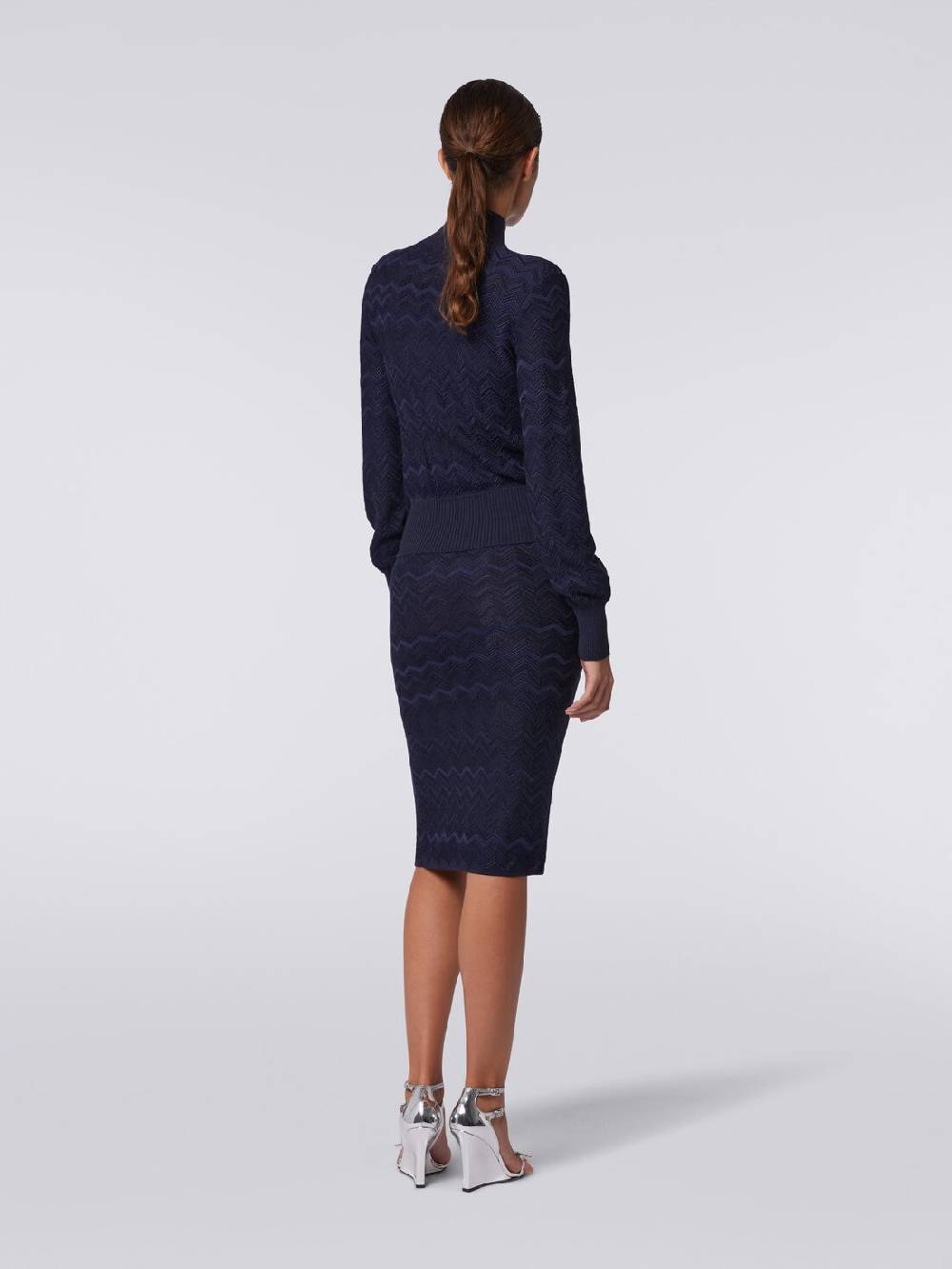 Missoni Pullover a collo alto in viscosa e lana chevron Fino al 60% di sconto