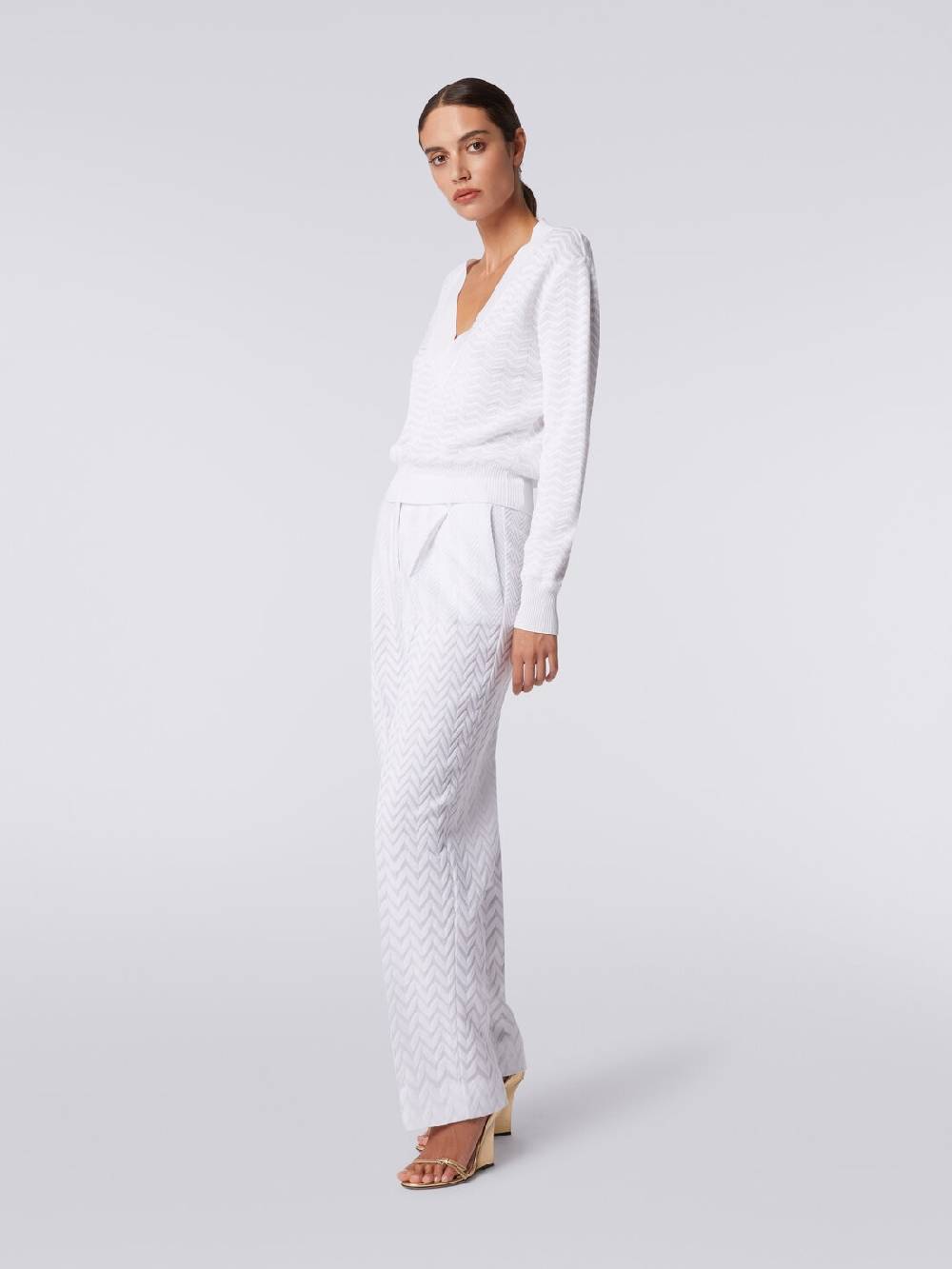 Missoni Pullover con scollatura a V in maglia zig zag Offerte