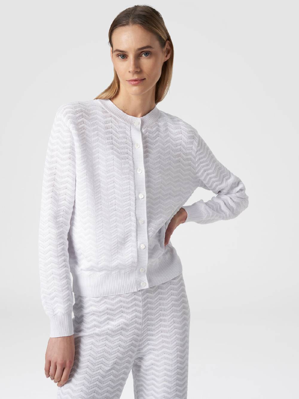 Missoni Cardigan in maglia di viscosa e cotone chevron Sostegno trimestrale